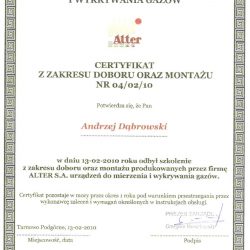 alter s.a. certyfikat